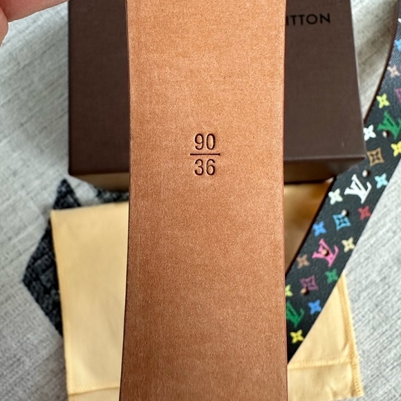 LOUIS VUITTON Multicolor Murakami Black Ceinture Care Belt 33.5""-37.4"" - Picture 6 of 10